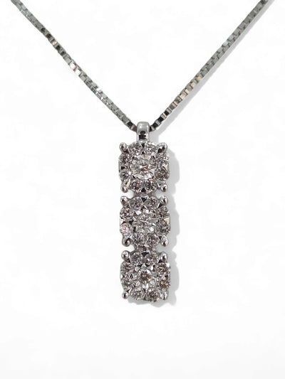 Damen-Trilogie-Halskette aus Weißgold mit Diamanten Donnaoro Lpf12087