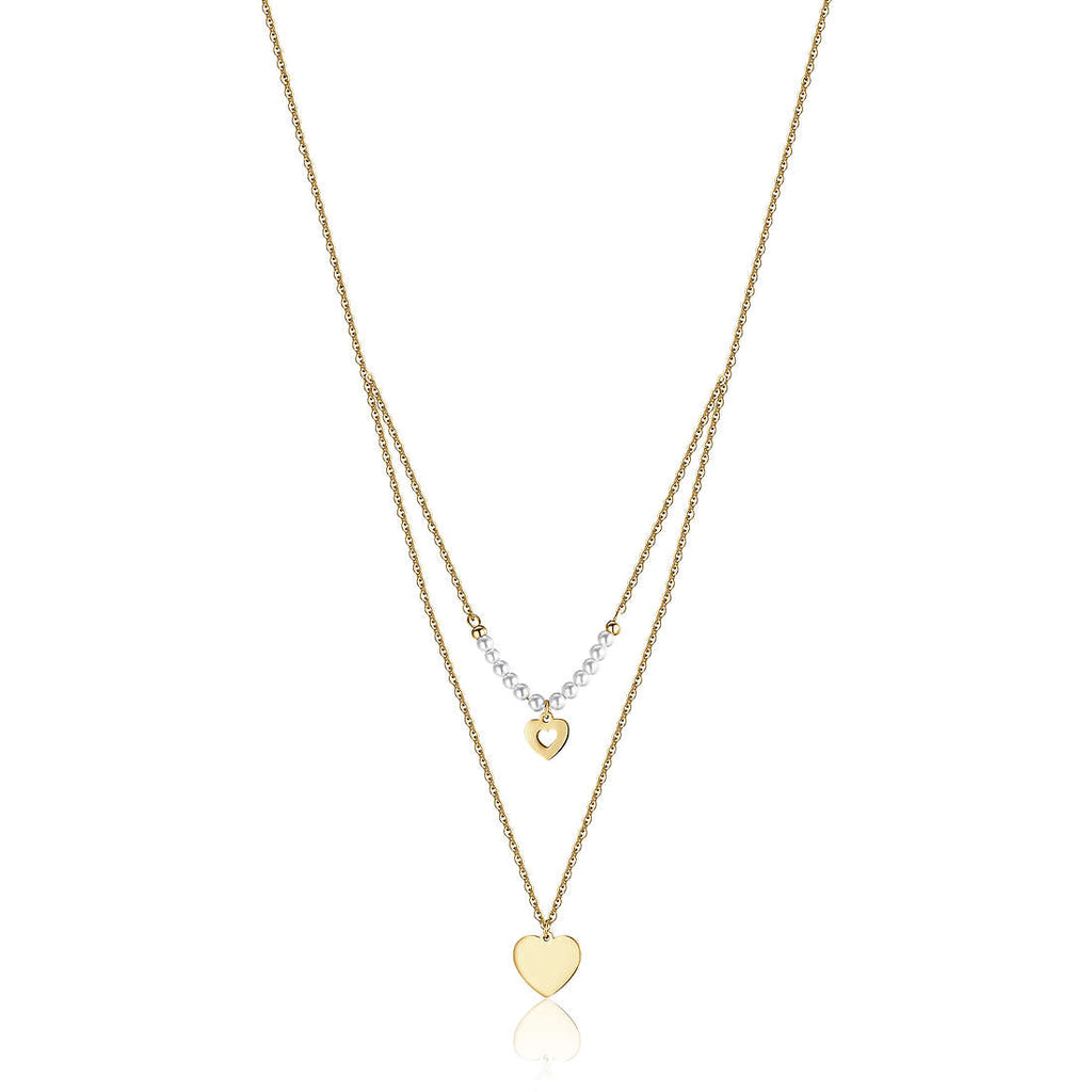 Collana doppia con cuore donna gioielli Luca Barra ck1613