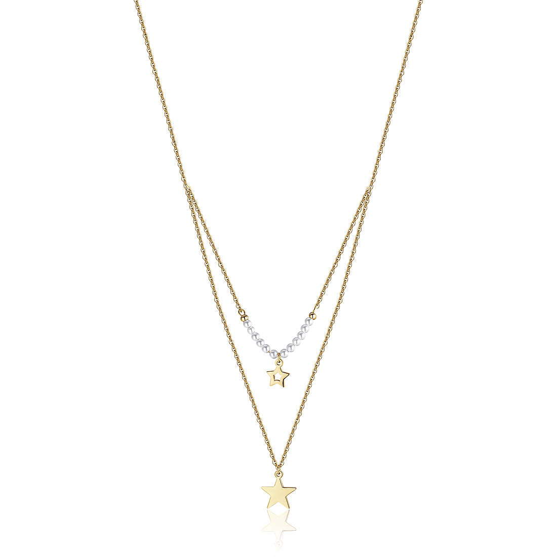 Collana doppia con stella donna gioielli Luca Barra ck1614