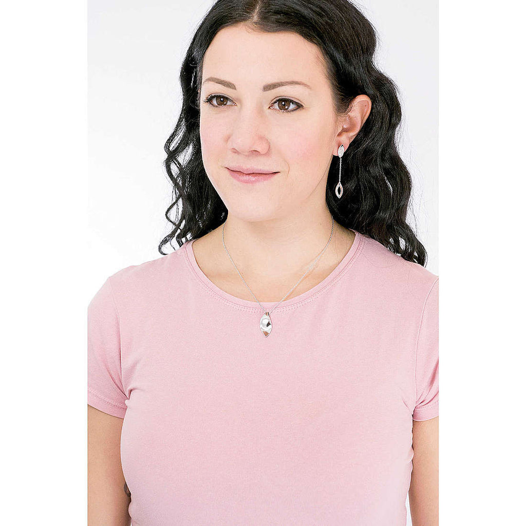 Collana e orecchini in argento donna gioielli Morellato foglia SAKH48