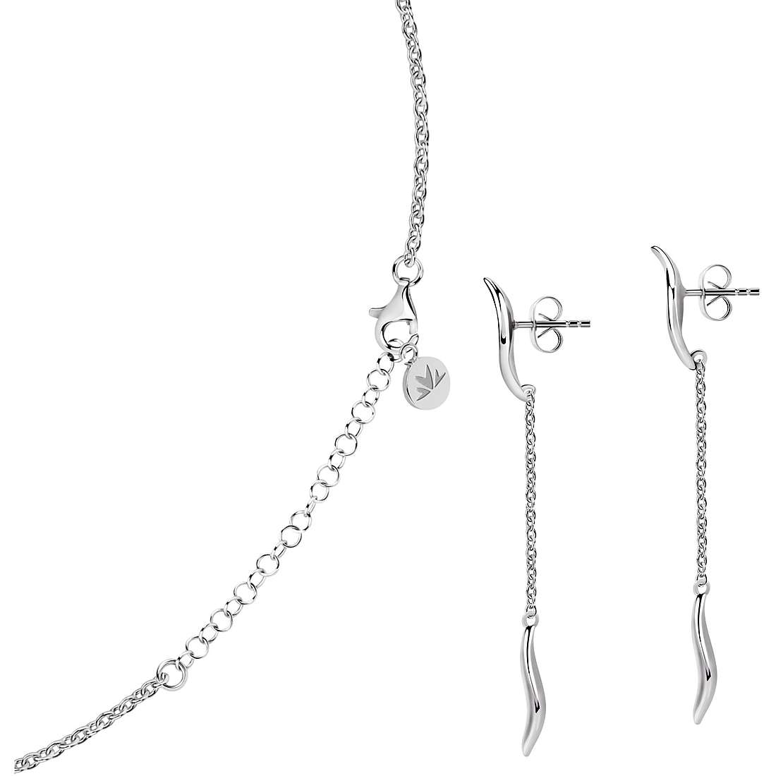 Collana e orecchini in argento donna gioielli Morellato foglia SAKH48