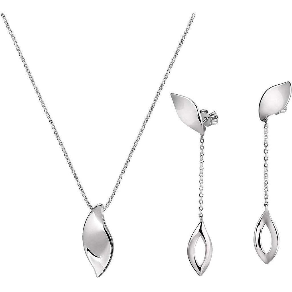 Collana e orecchini in argento donna gioielli Morellato foglia SAKH48