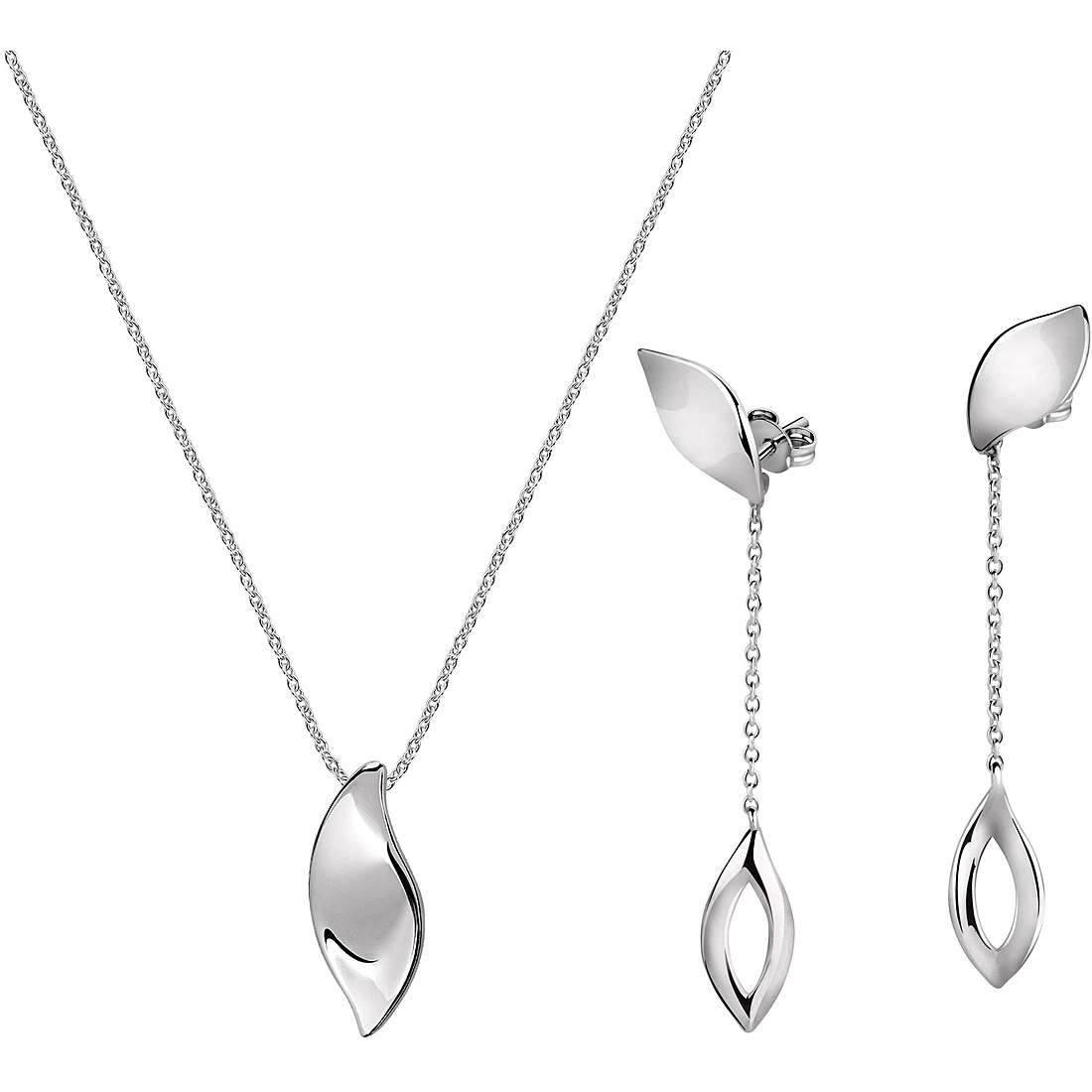 Collana e orecchini in argento donna gioielli Morellato foglia SAKH48