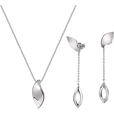 Damen-Halskette und Ohrringe aus Silber Morellato Blattschmuck SAKH48
