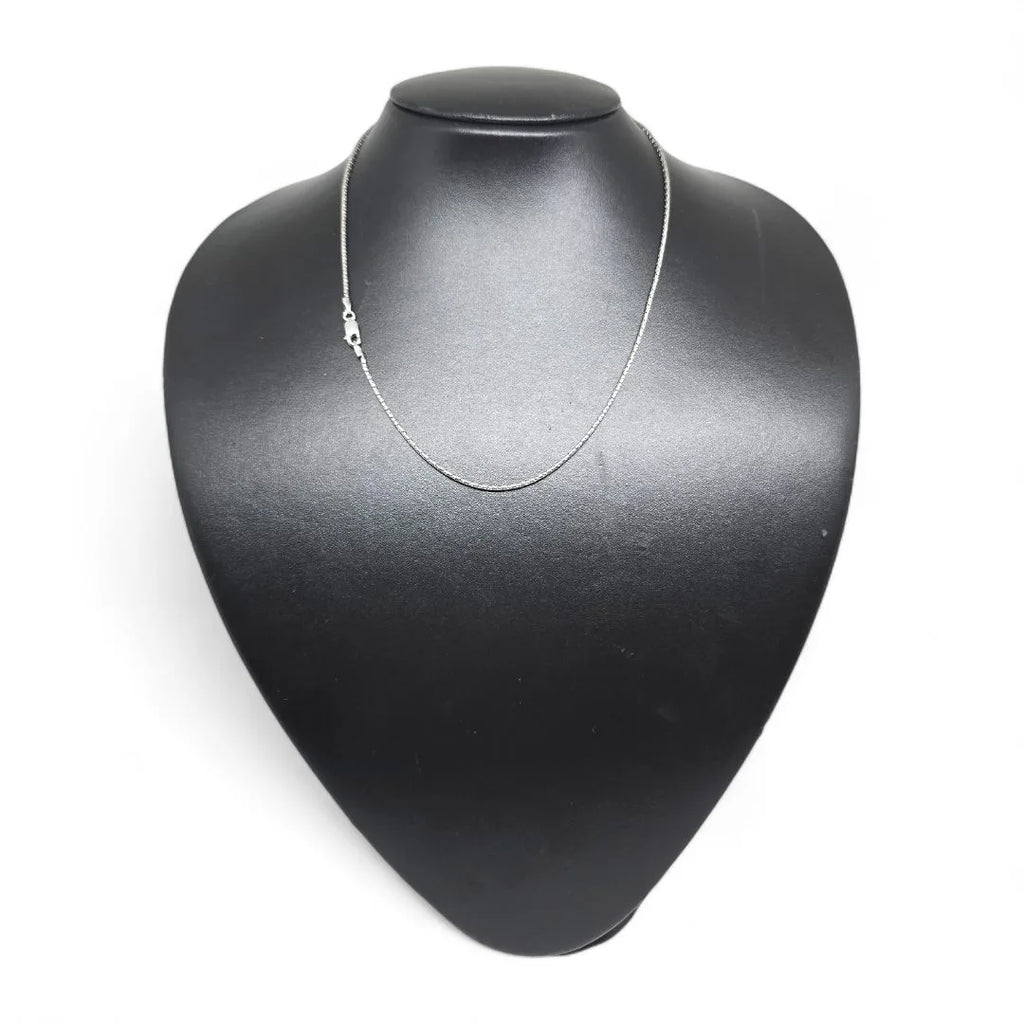 Unisex-Halskette aus 18 Karat Weißgold, Länge 44 cm