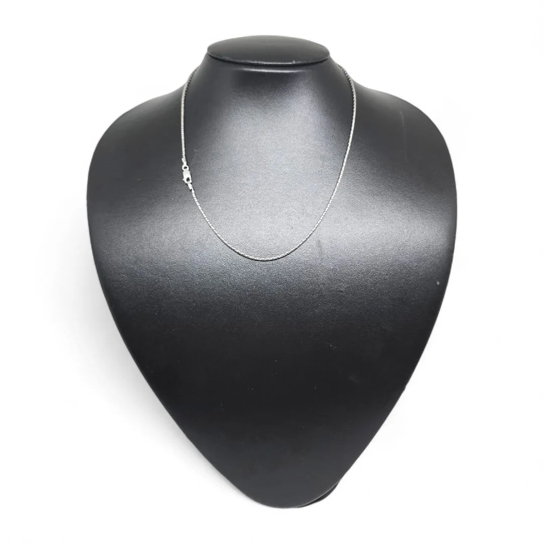 Unisex-Halskette aus 18 Karat Weißgold, Länge 44 cm