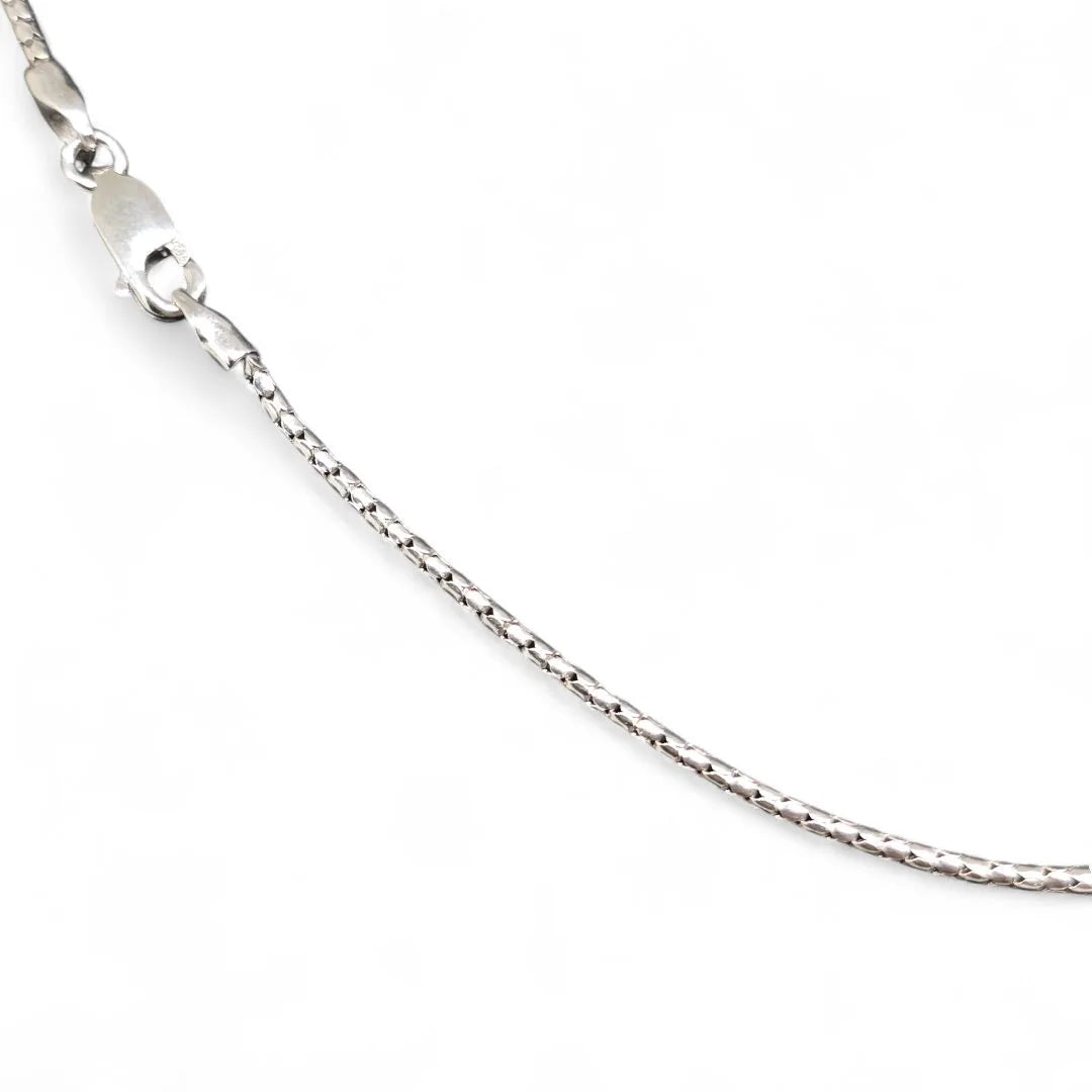 Unisex-Halskette aus 18 Karat Weißgold, Länge 44 cm