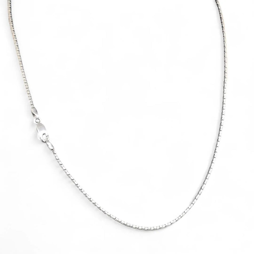 Unisex-Halskette aus 18 Karat Weißgold, Länge 44 cm