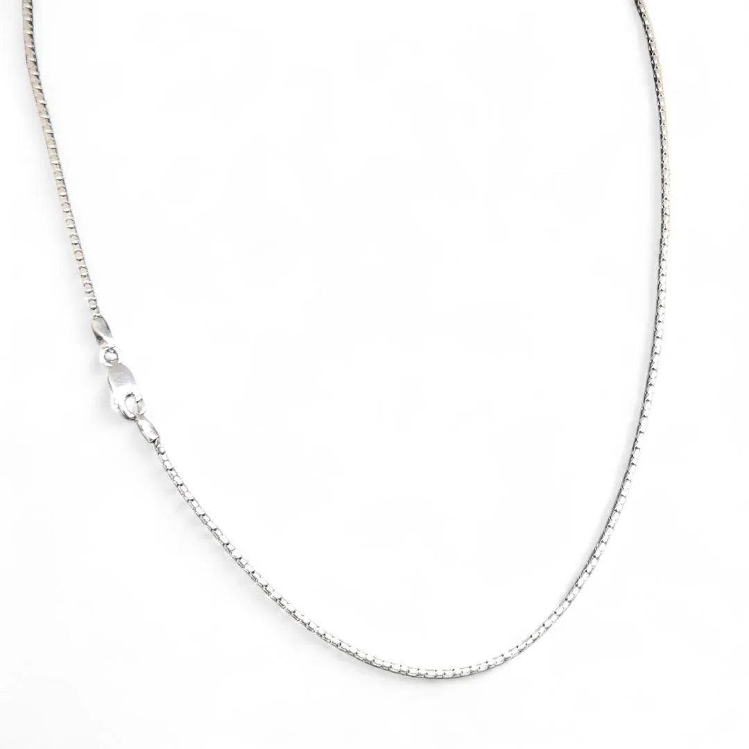 Unisex-Halskette aus 18 Karat Weißgold, Länge 44 cm