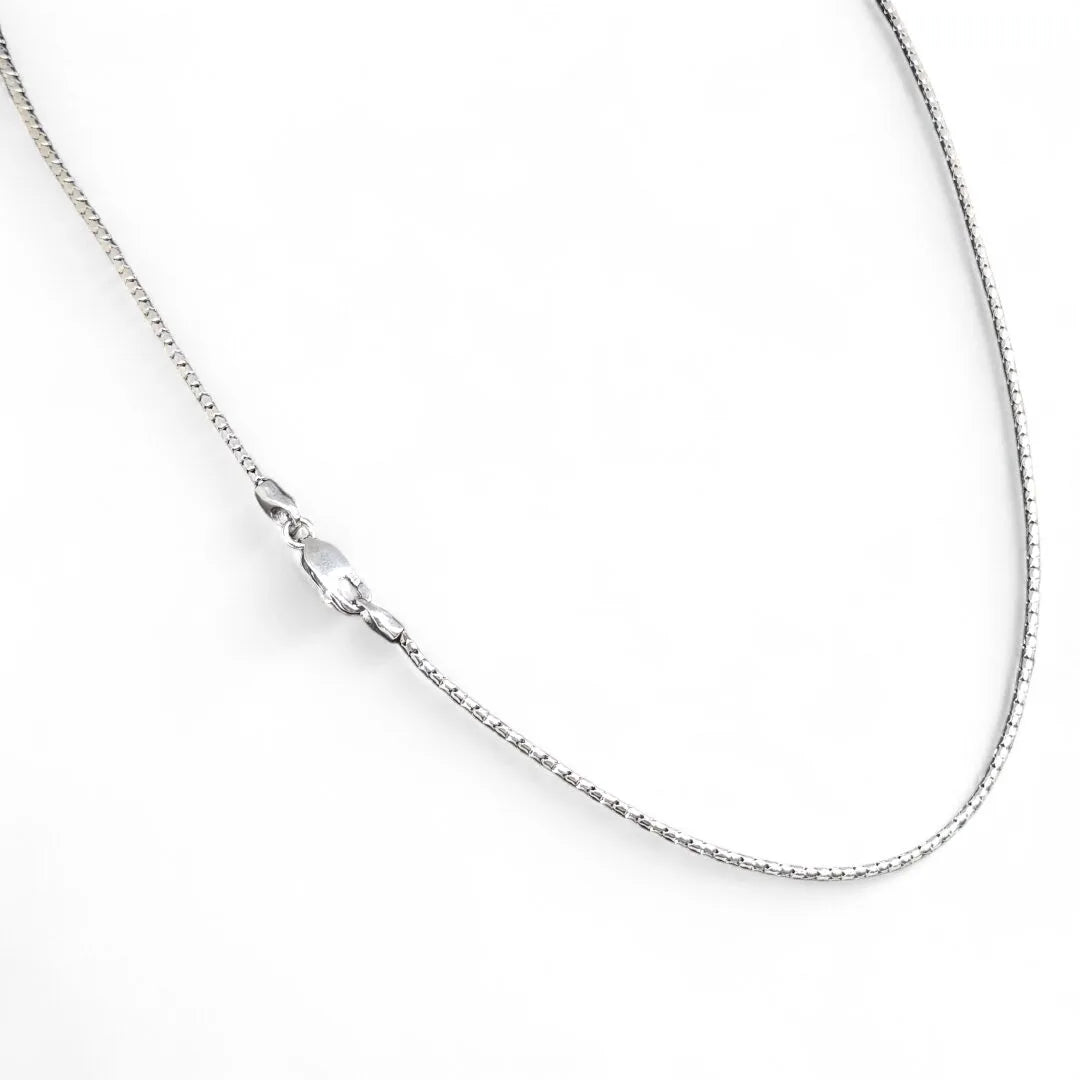 Unisex-Halskette aus 18 Karat Weißgold, Länge 44 cm