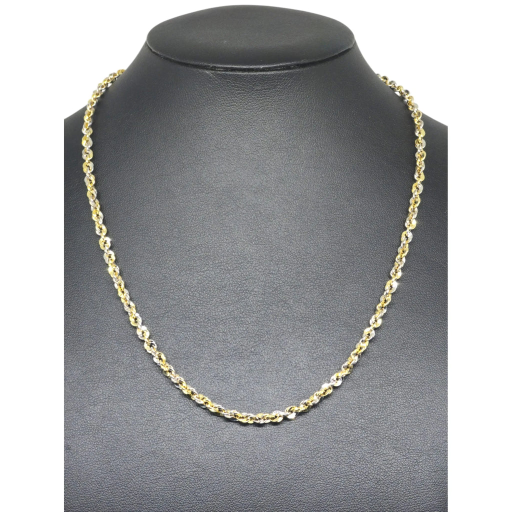 Collana iride unisex in oro bicolore 18 kt stile classico 44 cm