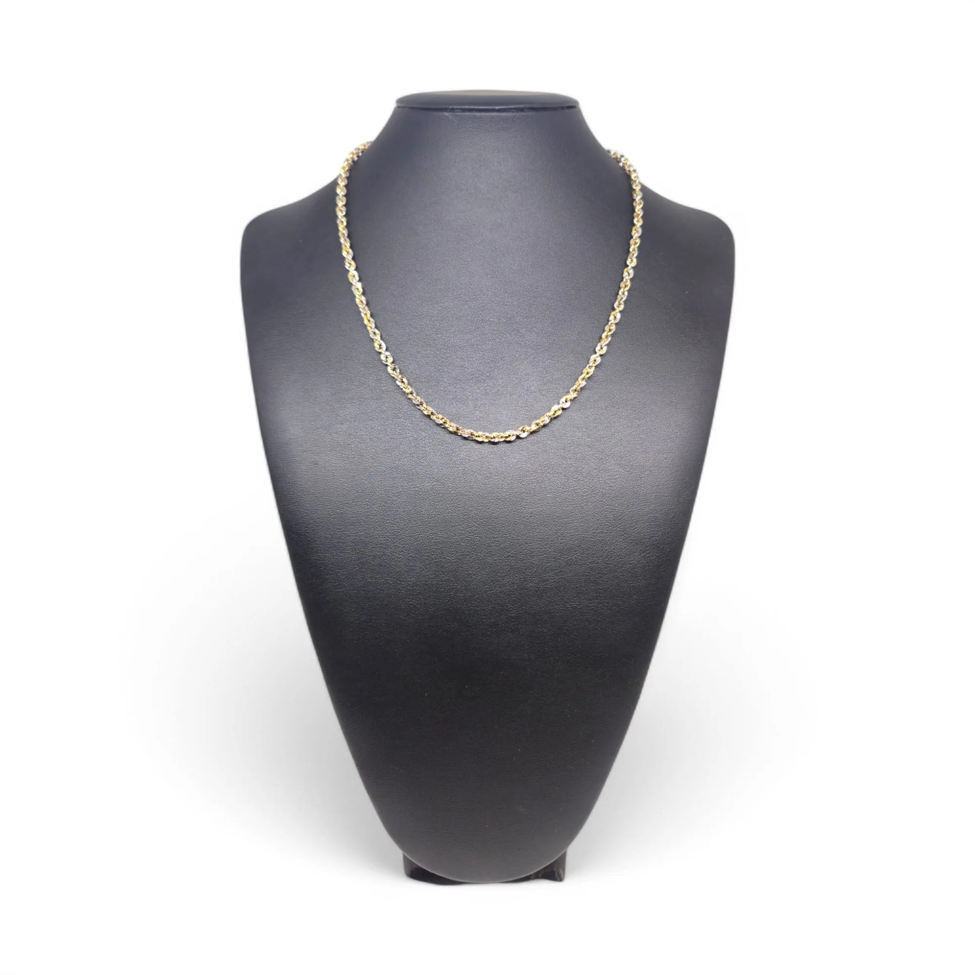 Collana iride unisex in oro bicolore 18 kt stile classico 44 cm
