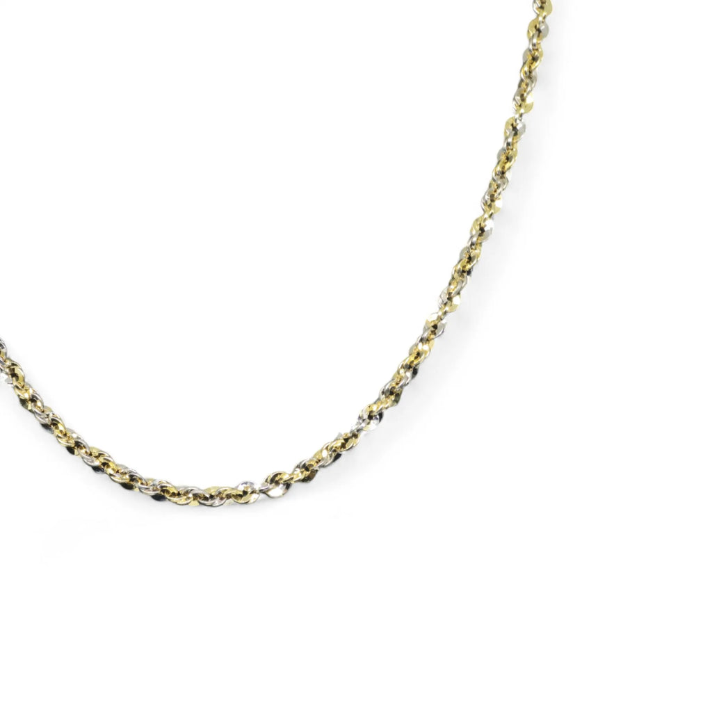 Collana iride unisex in oro bicolore 18 kt stile classico 44 cm