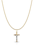 Collana funetta uomo con croce in oro giallo 18kt