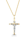 Collana funetta uomo con croce in oro giallo