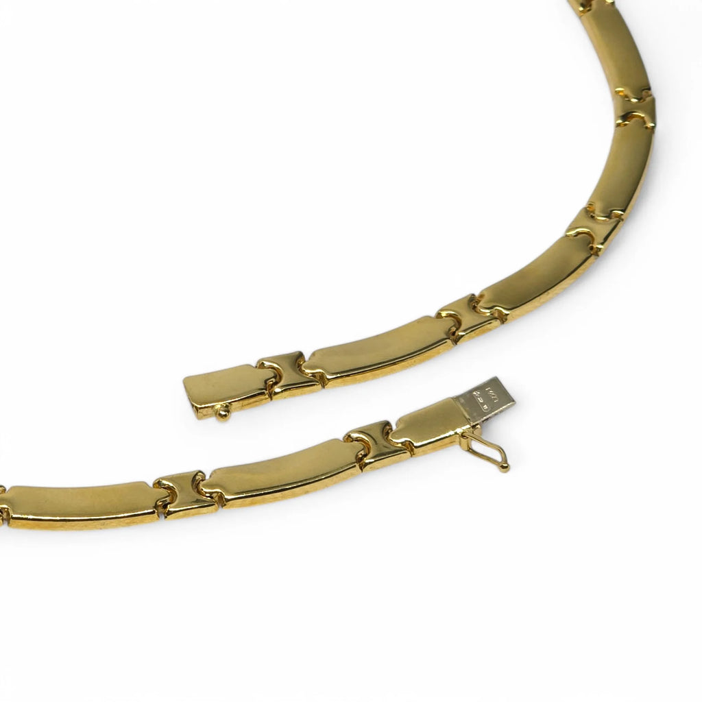 Collana girocollo da uomo in oro 18kt con maglia piatta