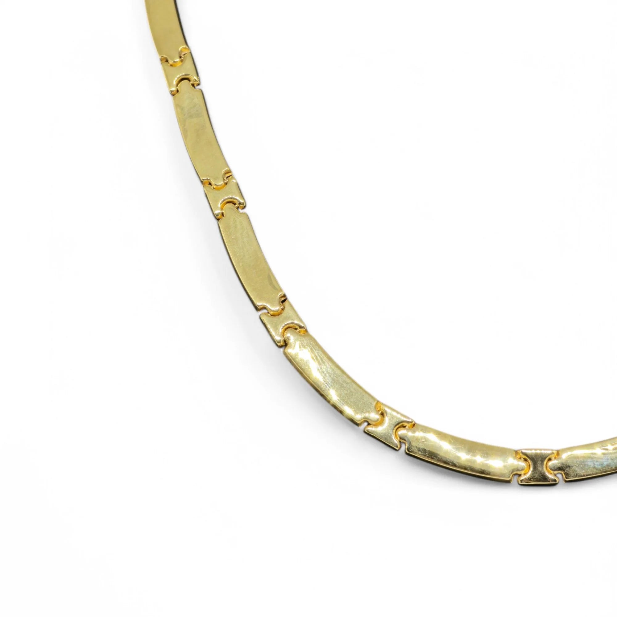 Collana girocollo da uomo in oro 18kt con maglia piatta