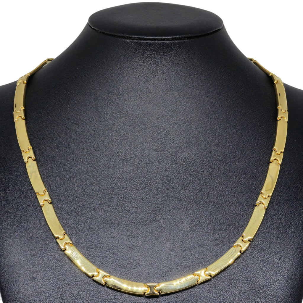Collana girocollo da uomo in oro 18kt con maglia piatta