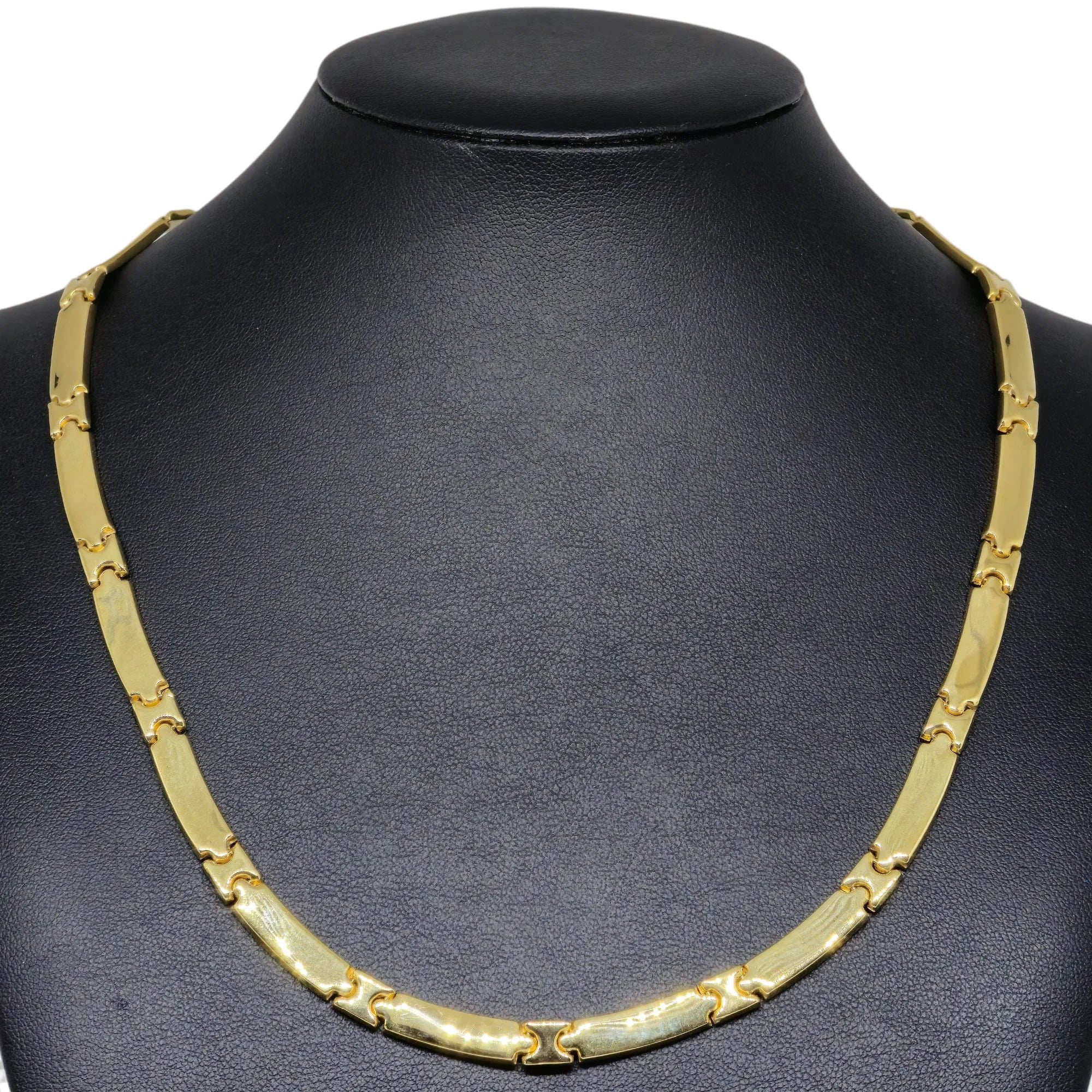 Collana girocollo da uomo in oro 18kt con maglia piatta