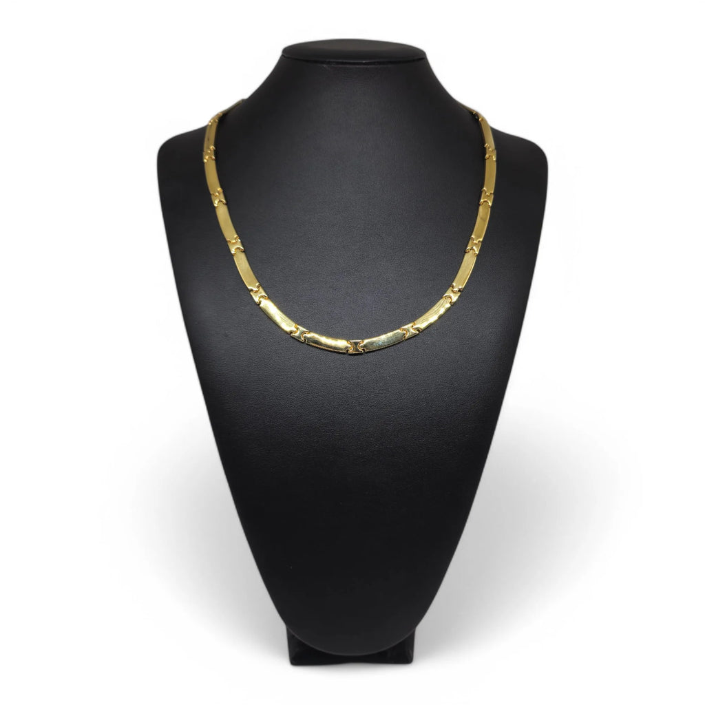 Collana girocollo da uomo in oro 18kt con maglia piatta