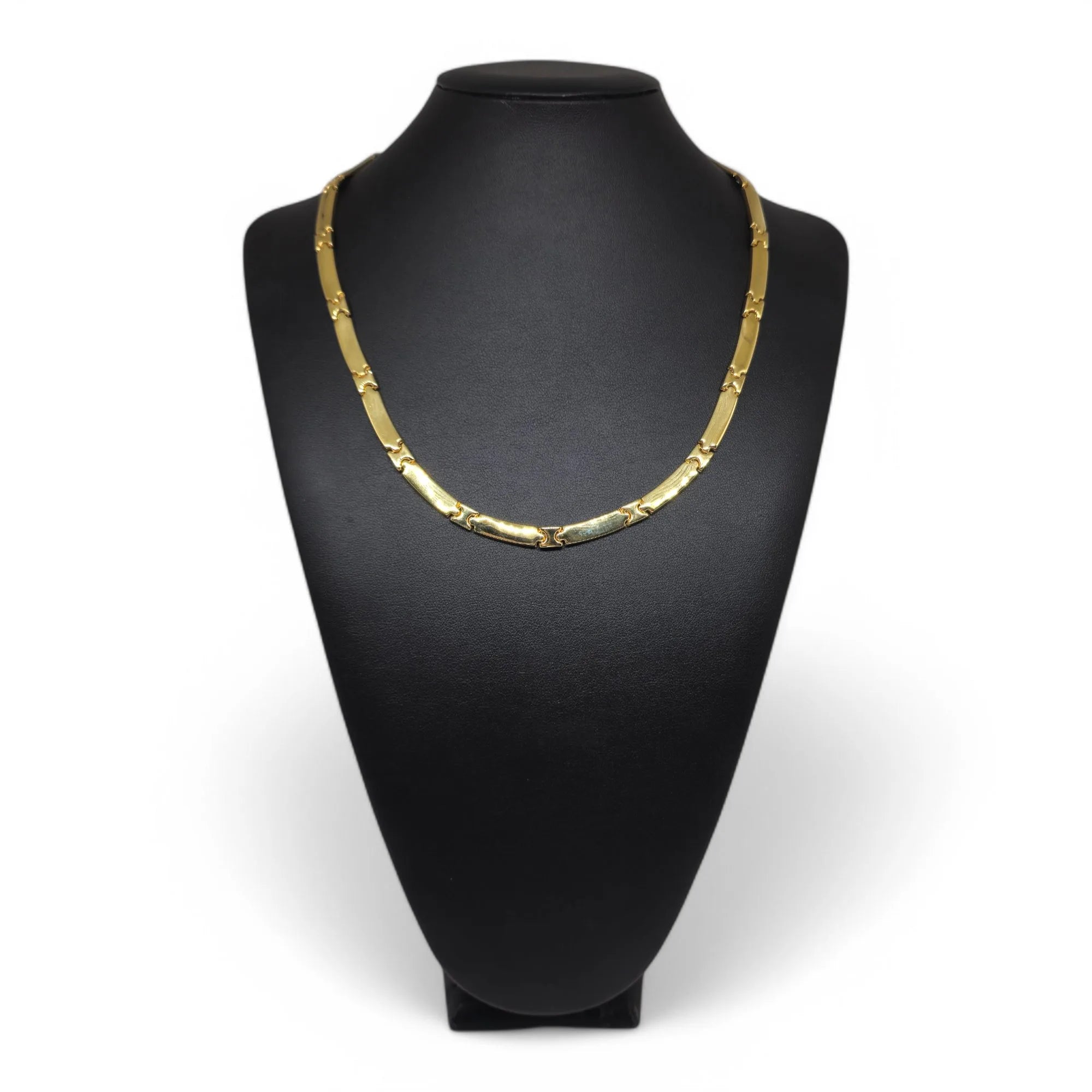Collana girocollo da uomo in oro 18kt con maglia piatta