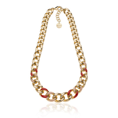 Collana groumette smalto bordeaux e beige Unoaerre donna 2182