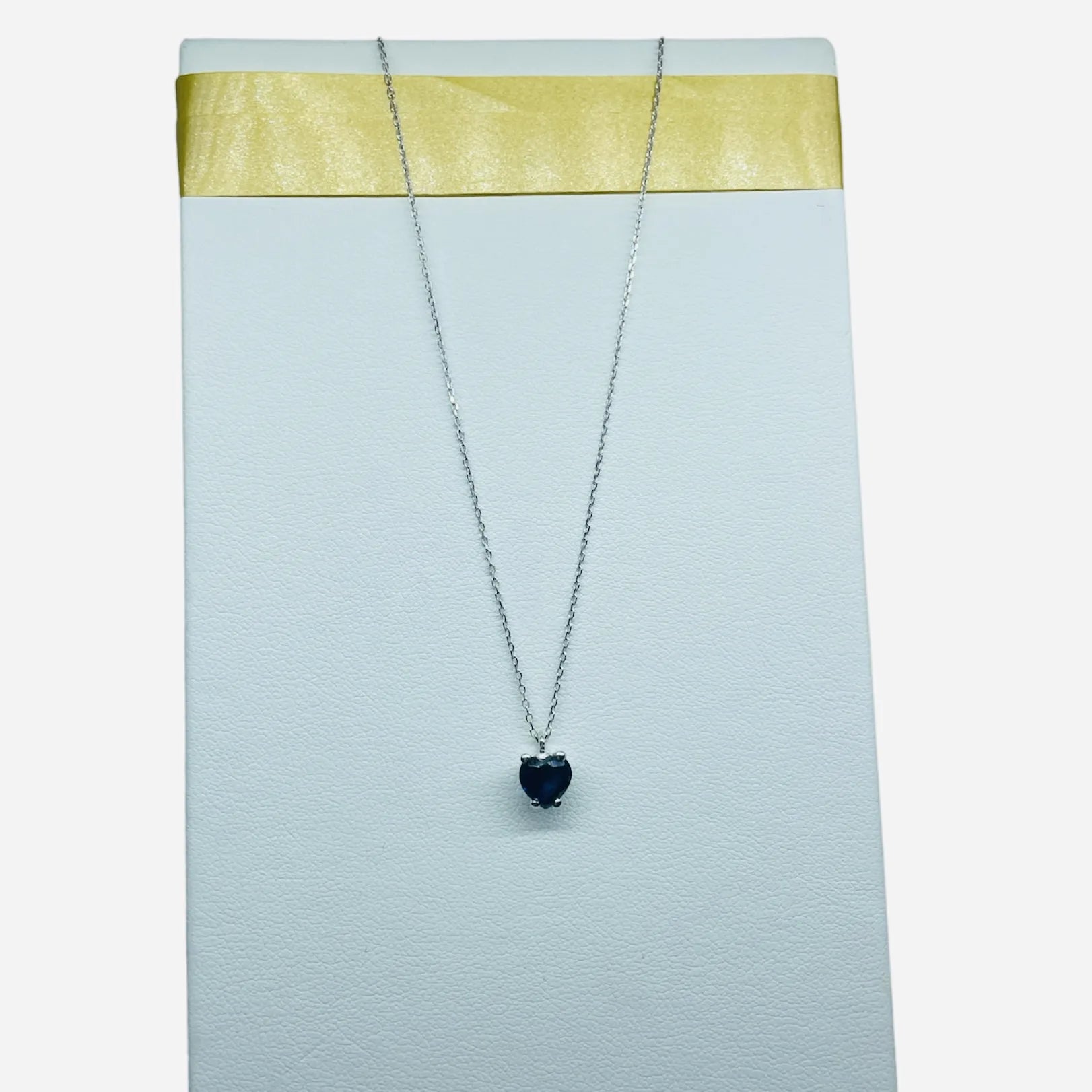 Collana iGold con cuore blu Oro Bianco 375 9KT