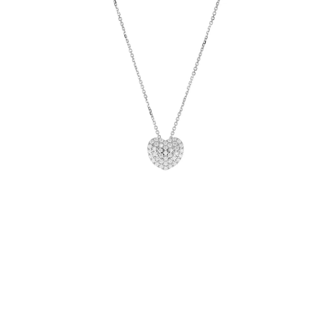 iGold Halskette mit Zirkonia-Herz aus 375 9 Karat Weißgold