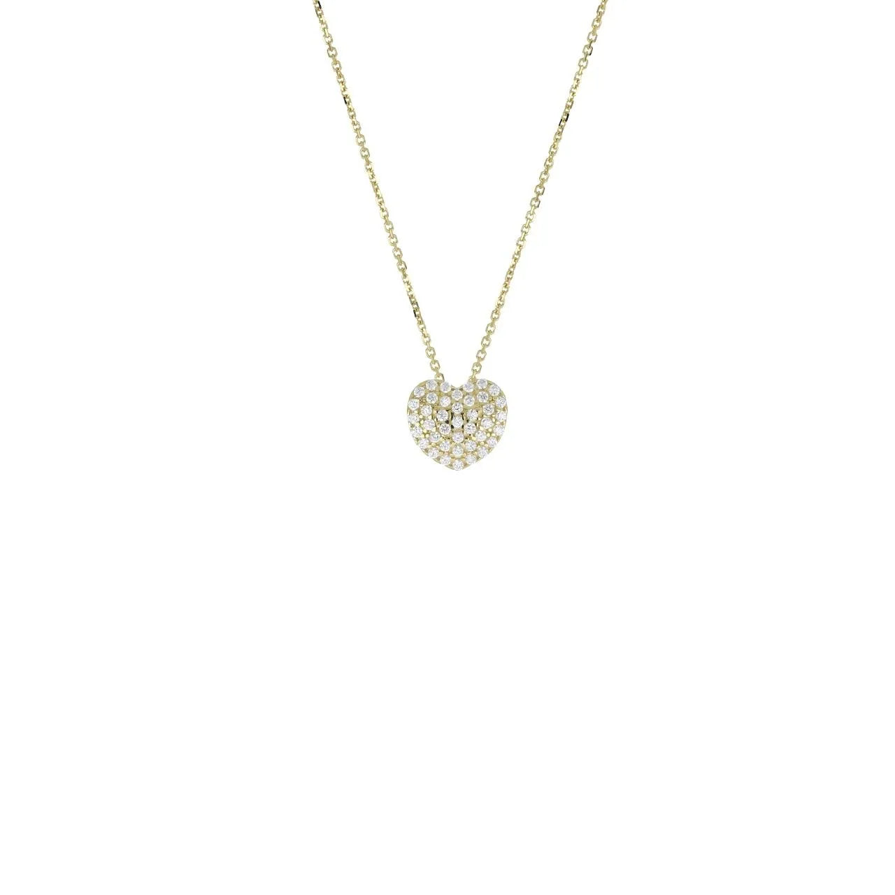 Collana iGold con cuore zirconato in Oro giallo 375 9Kt