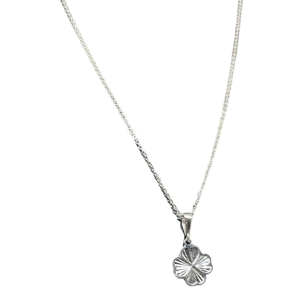 Collana iGold con quadrifoglio in Oro Bianco 375 9Kt