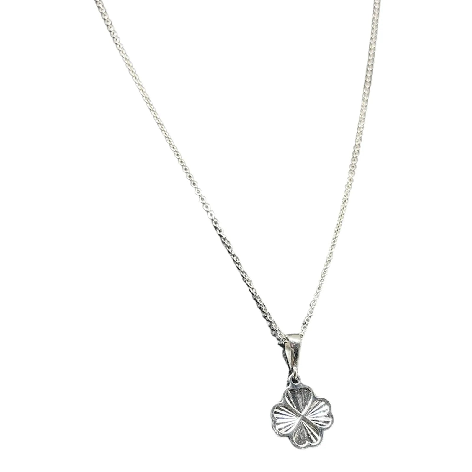 Collana iGold con quadrifoglio in Oro Bianco 375 9Kt