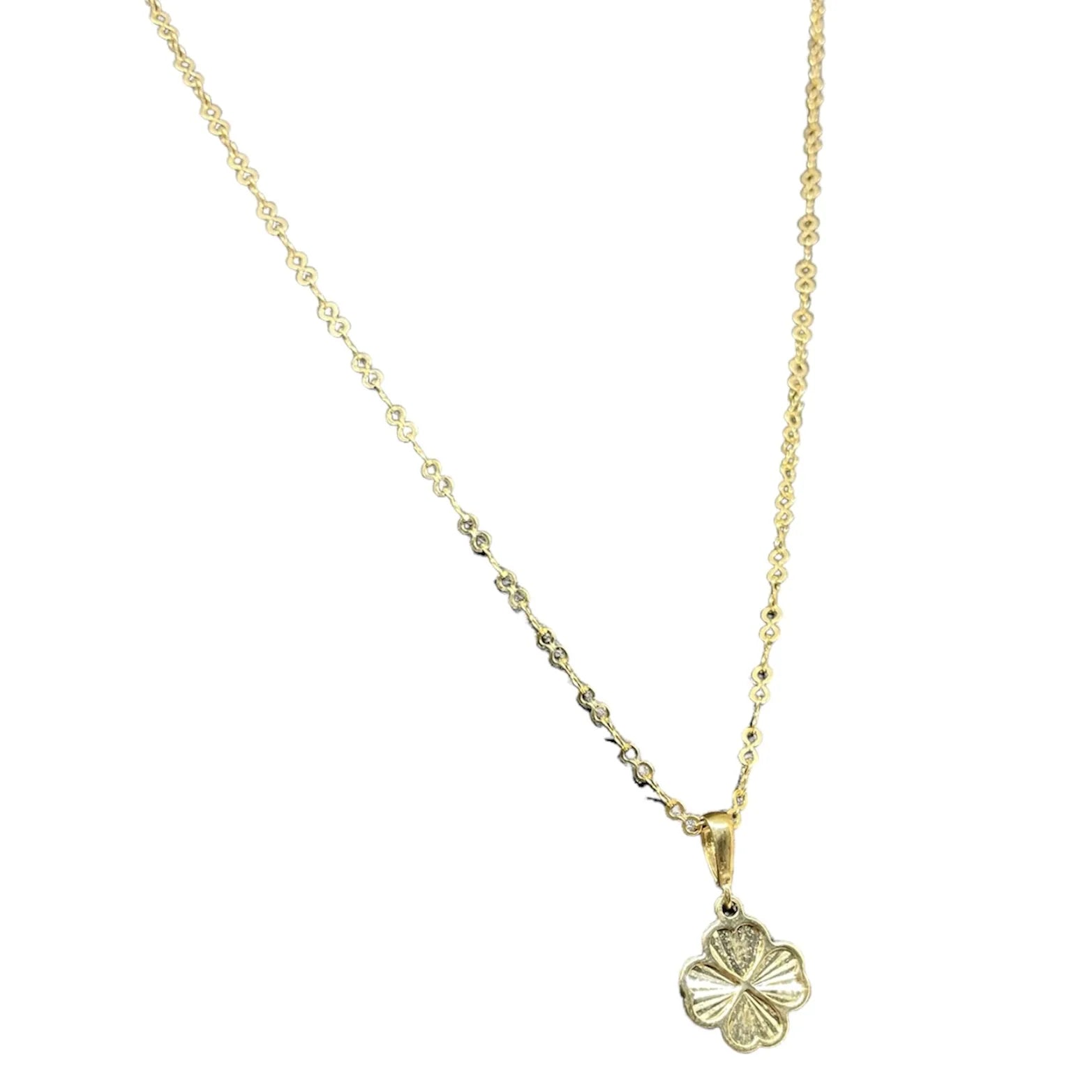 iGold-Halskette mit vierblättrigem Kleeblatt aus 375er 9 Karat Gelbgold
