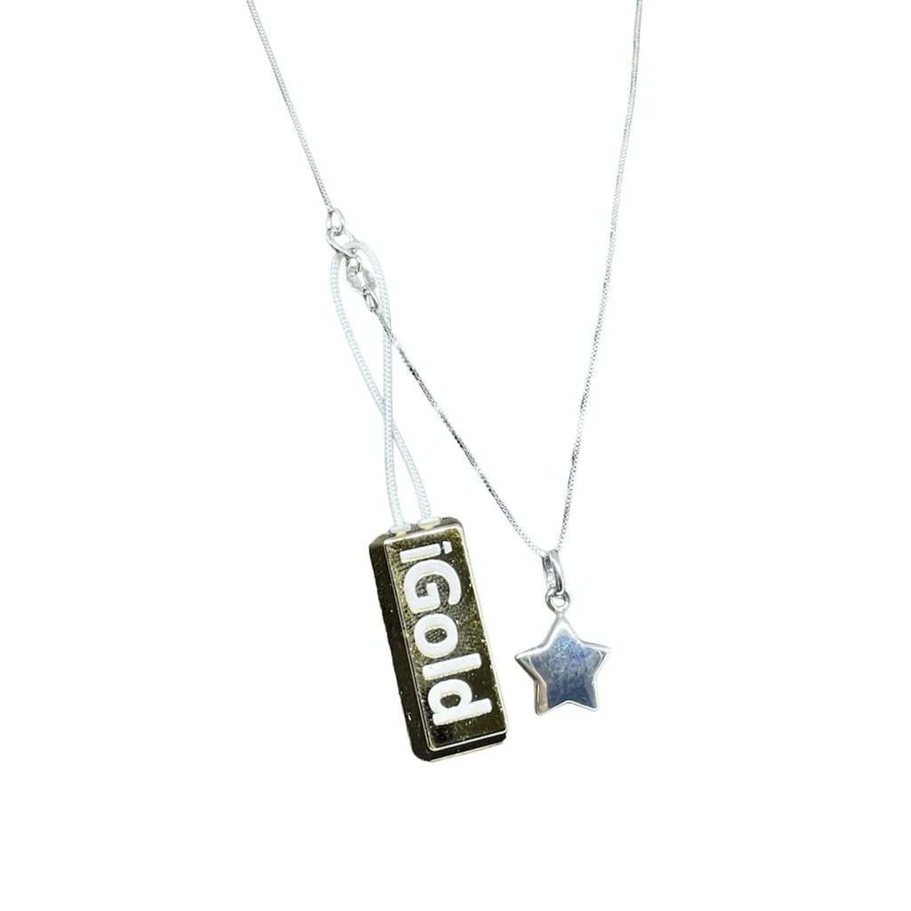 Collana iGold con stella in Oro Bianco 375 9Kt