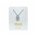 Collana in Oro 9kt 375 con Pendente Ovale Celeste incastonato