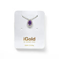 Collana in Oro 9kt 375 con Pendente Ovale Lilla incastonato