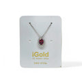 Collana in Oro 9kt 375 con Pendente Ovale Rosso incastonato