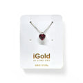Collana in Oro Bianco 9kt 375 con Cuore Rosso