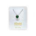 Collana in Oro Bianco 9kt 375 con Cuore Verde
