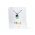 Collana in Oro 9kt 375 con Pendente Ovale Verde incastonato
