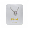 Collana in Oro Bianco 9kt 375 con Pendente a Cuore Bianco