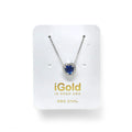 Halskette aus 9 Karat 375 Weißgold mit blauem Herzanhänger