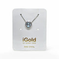 Collana in Oro Bianco 9kt 375 con Pendente a Cuore Celeste