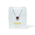 Collana in Oro Bianco 9kt 375 con Pendente a Cuore Rosso