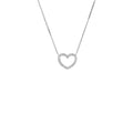 Collana in Oro Bianco 9kt 375 con cuore forato
