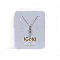 Collana in Oro Bianco 9kt 375 con trilogy di zirconi bianchi