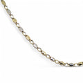 Collana in Oro Giallo e Oro Bianco 750 (18kt) maglia piatta