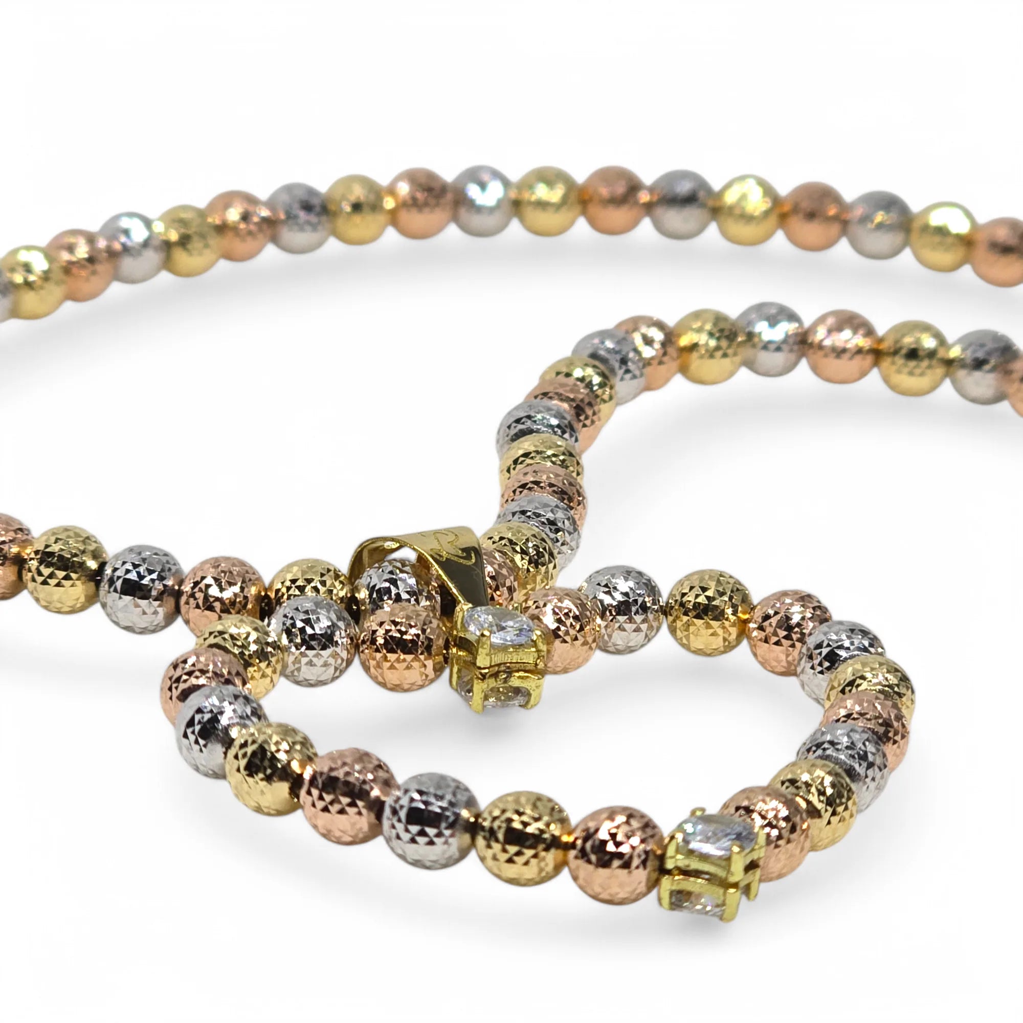 Collana in Oro Tricolore 750 (18kt) con Pendente Cuore