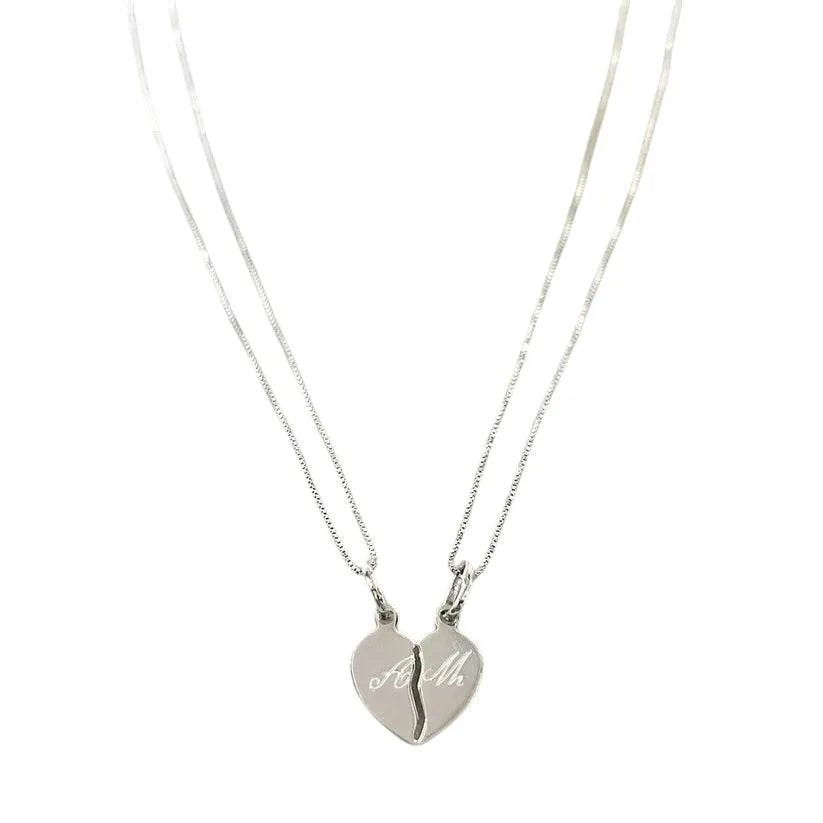 Collana Personalizzata con Cuori Divisi in Argento 925