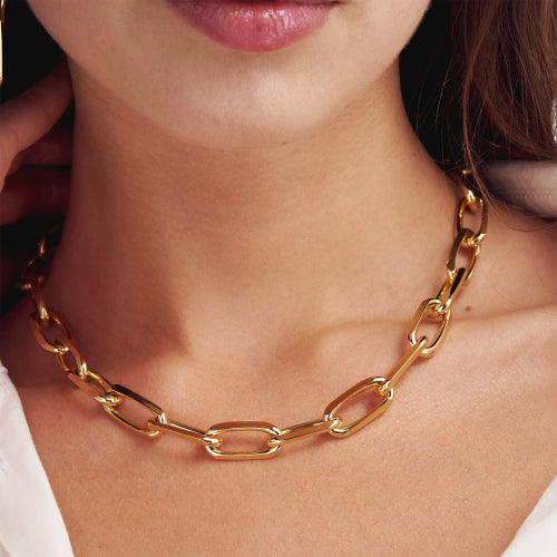 Collana in bronzo dorato catena forzatina Unoaerre donna 2023