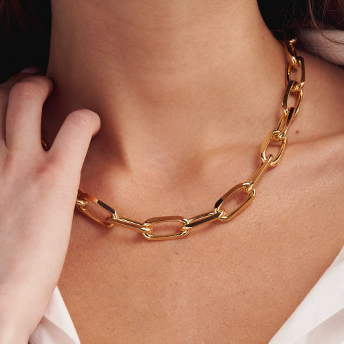 Collana in bronzo dorato catena forzatina Unoaerre donna 2023